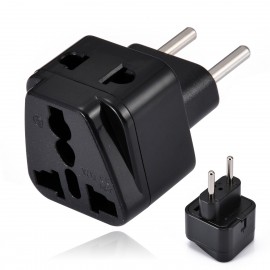 Mayitr Electric Plug Universal Travel Socket 1 to 2 UK/US/EU/AU Outlet to EU/Brazil/Israel Splitter Plug Adapter Charger