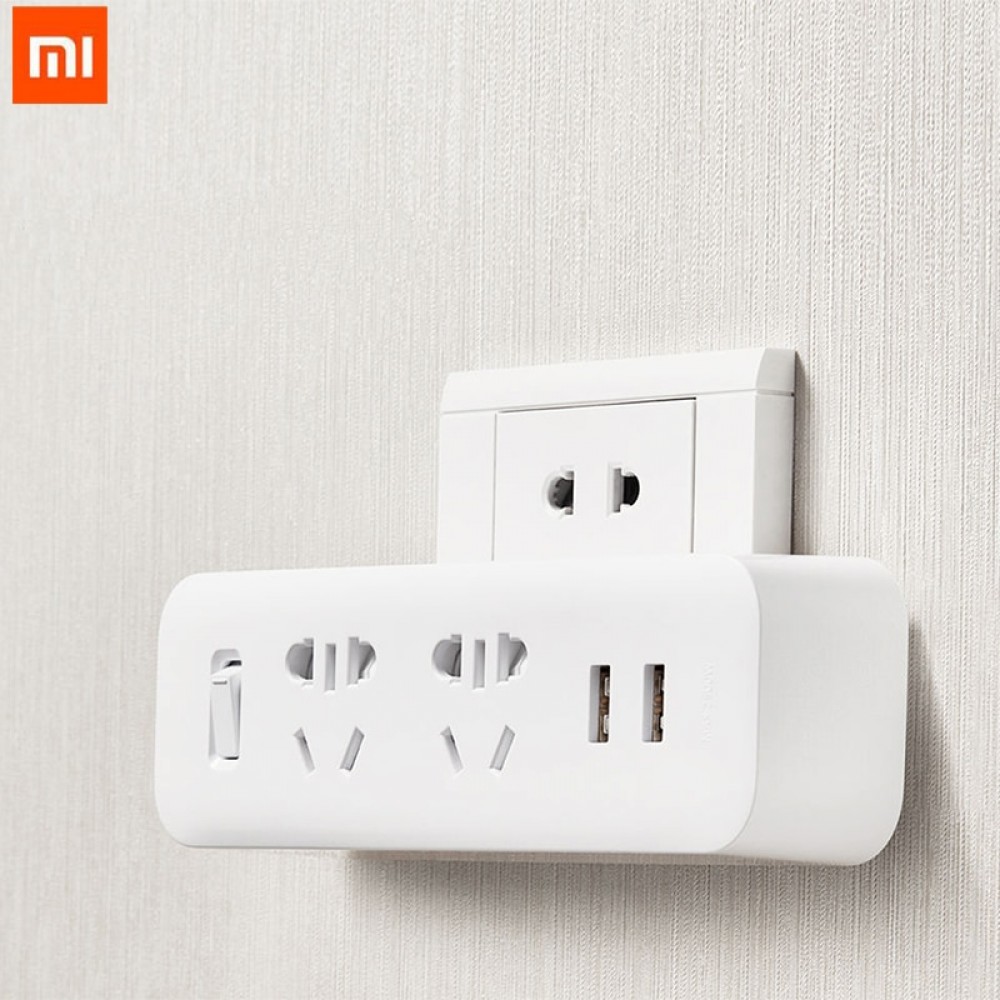 Original Xiaomi Mijia Power Strip Converter Portable Plug Travel Adapter for Home Office 5V 2.1A 2 Sockets 2 USB Fast Charging