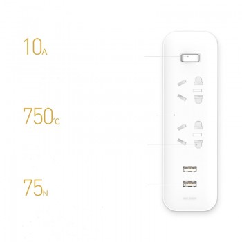 Original Xiaomi Mijia Power Strip Converter Portable Plug Travel Adapter for Home Office 5V 2.1A 2 Sockets 2 USB Fast Charging