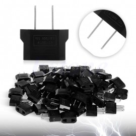 100Pcs European To American EU Pin to USA US Flat Travel Adapter Plug Outlet New  Drop Shipping