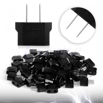 100Pcs European To American EU Pin to USA US Flat Travel Adapter Plug Outlet New  Drop Shipping