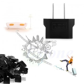 100Pcs European To American EU Pin to USA US Flat Travel Adapter Plug Outlet New  Drop Shipping