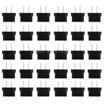 100Pcs European To American EU Pin to USA US Flat Travel Adapter Plug Outlet New  Drop Shipping