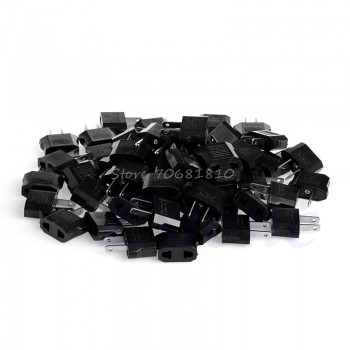 100Pcs European To American EU Pin to USA US Flat Travel Adapter Plug Outlet New  Drop Shipping