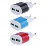 EU Plug Mini Portable Dual USB Port Charger Socket DC 5V 2.1A AC 220V Travel USB Hub Power Socket Charger For Smartphone MP3