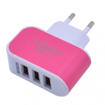 1pc High quality EU Plug 3 Ports Multiple Wall USB Smart Charger Adapter Mobile Phone Device 5V 3A Fast Charging for iPhone iPad