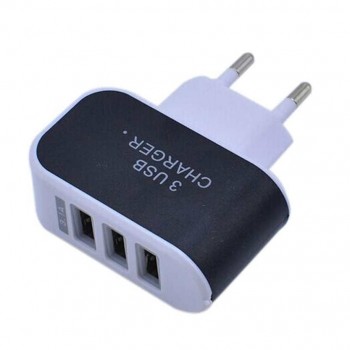 1pc High quality EU Plug 3 Ports Multiple Wall USB Smart Charger Adapter Mobile Phone Device 5V 3A Fast Charging for iPhone iPad