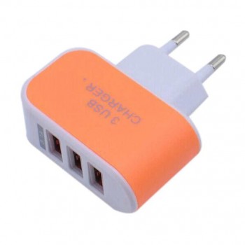 1pc High quality EU Plug 3 Ports Multiple Wall USB Smart Charger Adapter Mobile Phone Device 5V 3A Fast Charging for iPhone iPad