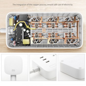 Original Xiaomi Smart Home Plug CXB6 - 1QM Charging Power Strip 2A Fast Charging 6 Outlet with 3 USB Output Extension Socket