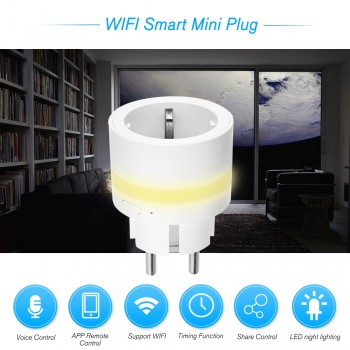 Smart Plug Wifi Smart Socket with LED Night Lignt EU Outlet Power Monitor Energy Saver Works With Google Home Mini Alexa IFTTT