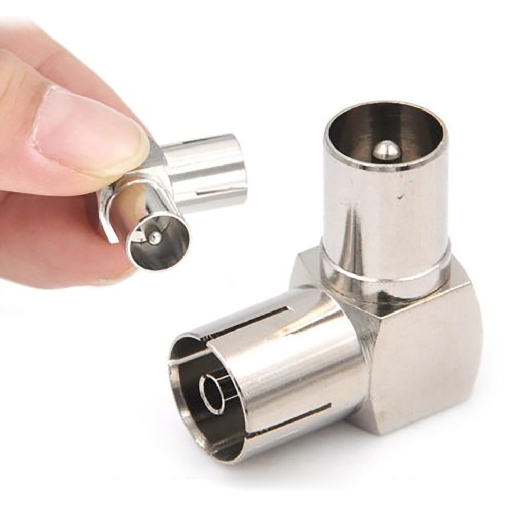 RF Right Angle Adapter Plug to Socket For TV Coax Aerial Cables Full Metal AU.30