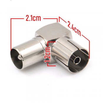 RF Right Angle Adapter Plug to Socket For TV Coax Aerial Cables Full Metal AU.30
