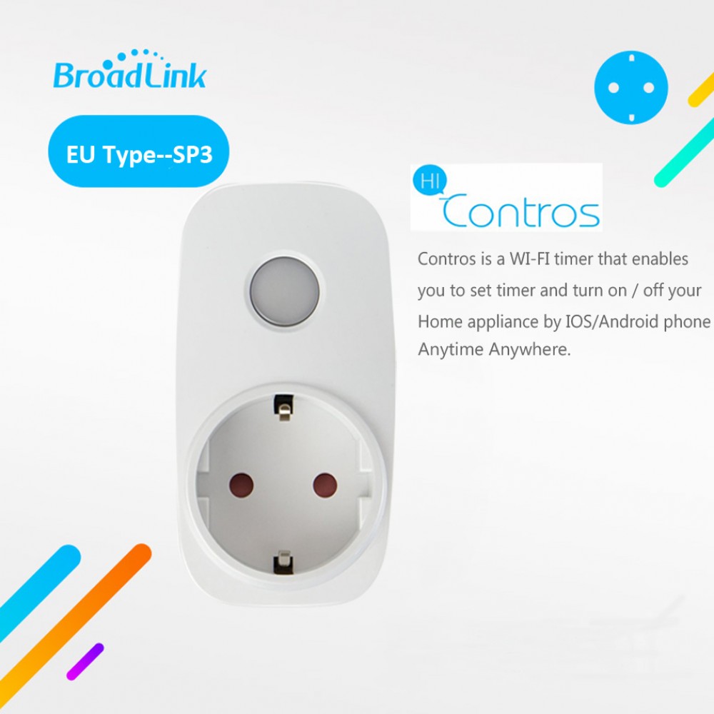 Broadlink SP3 Contros CC EU Plug Wireless Smart Power Supply Socket 16A Timer Plug Wifi Remote Control Smart Home IOS Android