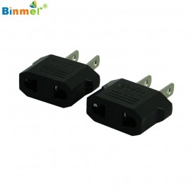 Binmer Superior Quality 2pcs European to American Outlet Plug Adapter EU to US Adapter Jun01
