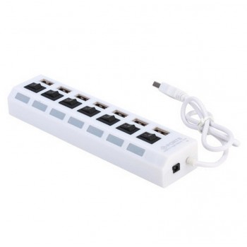 7 Port USB HUB Usb 2.0 Hub Multi Usb Splitter with on/off Switch or EU / US Power Adapter for MacBook PC Notebook Laptop