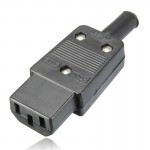 New Wholesale Price Black IEC 320 C13 Female Plug Rewirable Power Connector 3pin Socket 10A /250V