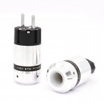 Free shipping one pair  Rhodium Plated Schuko Power plug IEC Connector for DIY Mains power cable