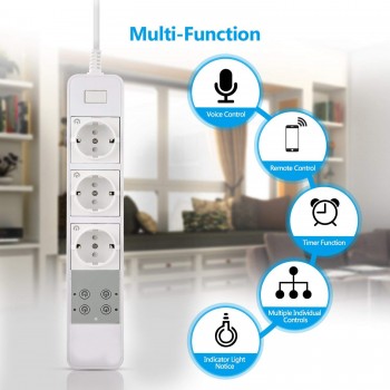 Power Strip WiFi Smart Plug Homekit 3 EU Socket with USB  Surge Protection Remote Control  Smart Outlet with Extension Cord