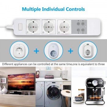Power Strip WiFi Smart Plug Homekit 3 EU Socket with USB  Surge Protection Remote Control  Smart Outlet with Extension Cord