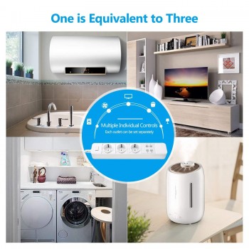 Power Strip WiFi Smart Plug Homekit 3 EU Socket with USB  Surge Protection Remote Control  Smart Outlet with Extension Cord
