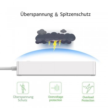 WiFi Smart Power Strip EU Surge Protector with 6 Socket 4 USB Port Smart Home Control Switch Compatible Alexa Google Assistant