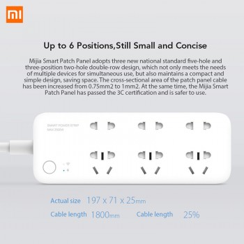 Xiaomi Mijia Smart Power Strip Wifi Remote Control Outlet Powerful 6 Ports Power Socket White Sockets