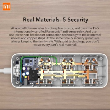 Xiaomi Mijia Smart Power Strip Wifi Remote Control Outlet Powerful 6 Ports Power Socket White Sockets