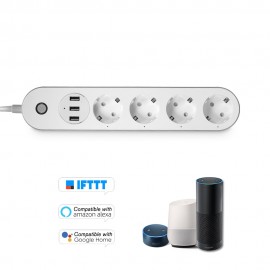 WiFi Smart Power Strip Socket for Alexa Google Home Voice Control Timer Switch Power Strip Outlet with 4 AC Outlets 3 USB Port