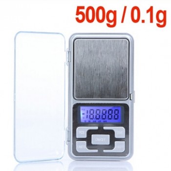 Fashion Hot 500g/0.1g Mini Electronic Digital Pocket Scale Jewelry Weighing Balance Counting Function Blue LCD g/tl/oz/ct