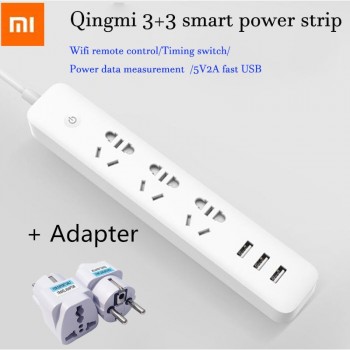 New Arrival Xiaomi Qingmi Mi Smart Home Power Strip Electrical Socket Wifi App Wireless Remote Control 3 Ports 3 USB Outlet Plug