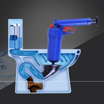 LanLan Toilets Bathroom High Pressure Air Drain Pump Plunger Sink Pipe Clog Remover Cleaner Kit