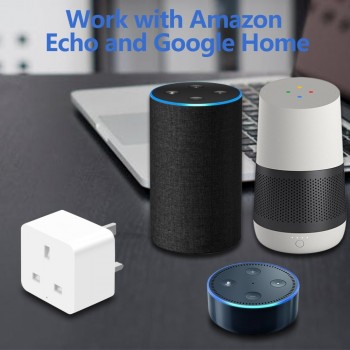 Smart UK Plug WiFi control Socket Timer Switch outlet 16A Power Energy Monitoring Voice control Work with Alexa and Google IFTTT