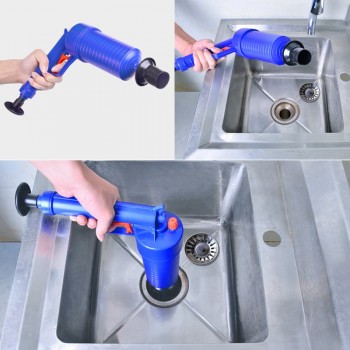 High Pressure Air Drain Blaster Pump Plunger Sink Pipe Clog Remover Toilets Floor Drain Sink Bathtub Bathroom Kitchen Cleaner