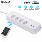 WiFi Smart Power Strip,Intelligent Plug,Wireless Timer,Remote Control by Smartphone for Android/iOS/Google Home/Amazon Alexa