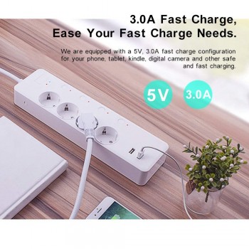 WiFi Smart Power Strip,Intelligent Plug,Wireless Timer,Remote Control by Smartphone for Android/iOS/Google Home/Amazon Alexa