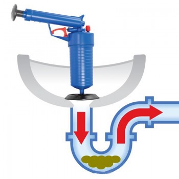 High Pressure Waterway Pipe Dredger Air Drain Blaster Pressure Pump Cleaner Home Unclogs Toilet Hand Powered Plunger Set
