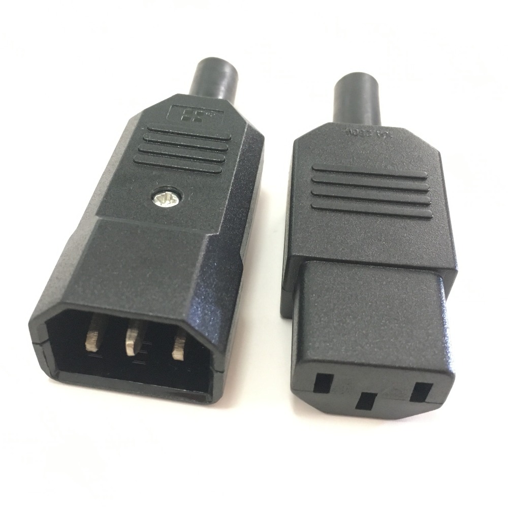 A set IMC Hot 250V 10A Power Connector IEC 320 C14 Plug to C13 Socket