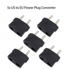 5pcs/lot US to EU Charger Plug Conversion Plug AC Power Converter Round Pin Socket Travel Adapter Mobile Charger Plug Adapter