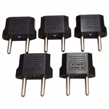 5pcs/lot US to EU Charger Plug Conversion Plug AC Power Converter Round Pin Socket Travel Adapter Mobile Charger Plug Adapter