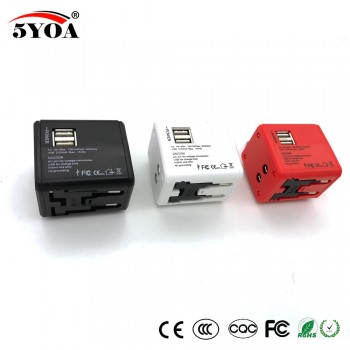 Universal Travel Adapter Electric Plugs Sockets Converter US AU UK EU with Dual USB Charging 2.1A Electrical Power Plug European