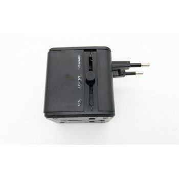 Universal Travel Adapter Electric Plugs Sockets Converter US AU UK EU with Dual USB Charging 2.1A Electrical Power Plug European