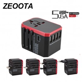 World Travel Power Adapter, All in one International Wall Charger AC Plug Adapter for USA EU UK AUS iPhone iPad Android Samsung