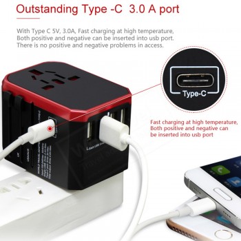 World Travel Power Adapter, All in one International Wall Charger AC Plug Adapter for USA EU UK AUS iPhone iPad Android Samsung