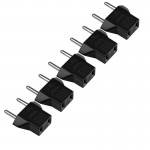 5 X 6A EU Adapter Plug USA to Euro Europe Wall Power Charge Outlet Sockets US 2 Flat Pin to EU 2 Round Pin Plug Socket Adapter