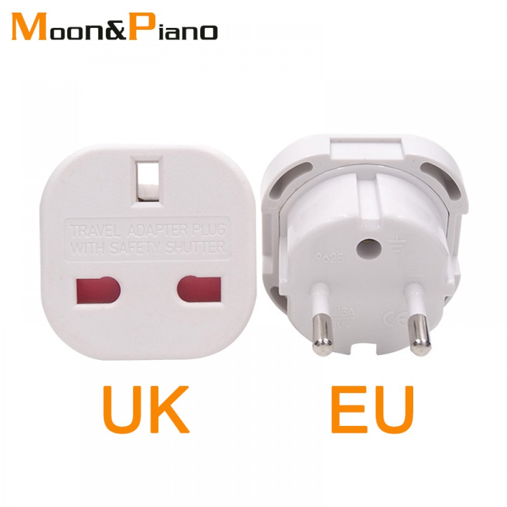 1 PC UK TO EU AC Power Socket Plug Travel Charger Adapter Converter 4.0mm Electrical Socket EUR European Charger power socket