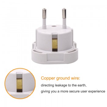 1 PC UK TO EU AC Power Socket Plug Travel Charger Adapter Converter 4.0mm Electrical Socket EUR European Charger power socket