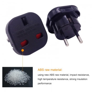 1 PC UK TO EU AC Power Socket Plug Travel Charger Adapter Converter 4.0mm Electrical Socket EUR European Charger power socket