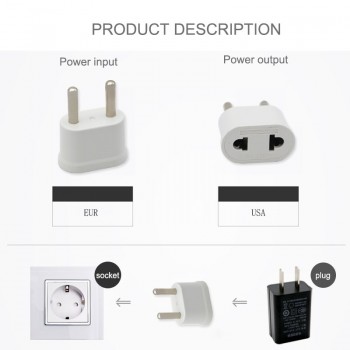 1PC 4.8mm US To EU Plug USA To Europe Travel Wall AC Power Plug Charger Outlet Adapter Converter 2 Round Pin Electrical Socket
