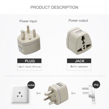 Universal UK/US/EU/AU to Small South Africa Plug AC Power Multi Outlet Adapter 3 pin Travel Converter Socket India travel