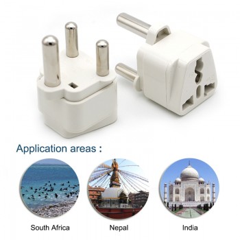 Hot Sale Universal UK/US/EU/AU to Large South Africa 3 pin Travel Power Adapter Plug Socket to 3-Pin Prong for India Nepal